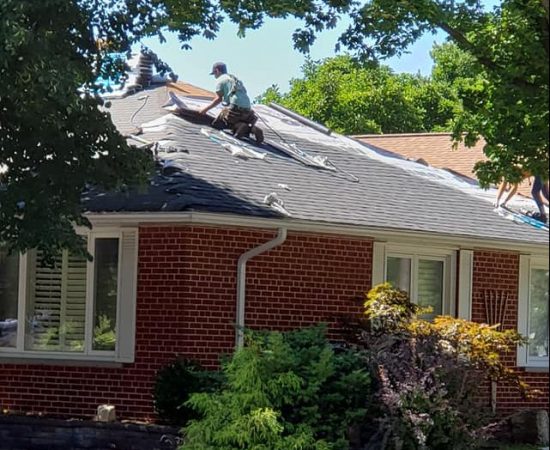 Roofer at work